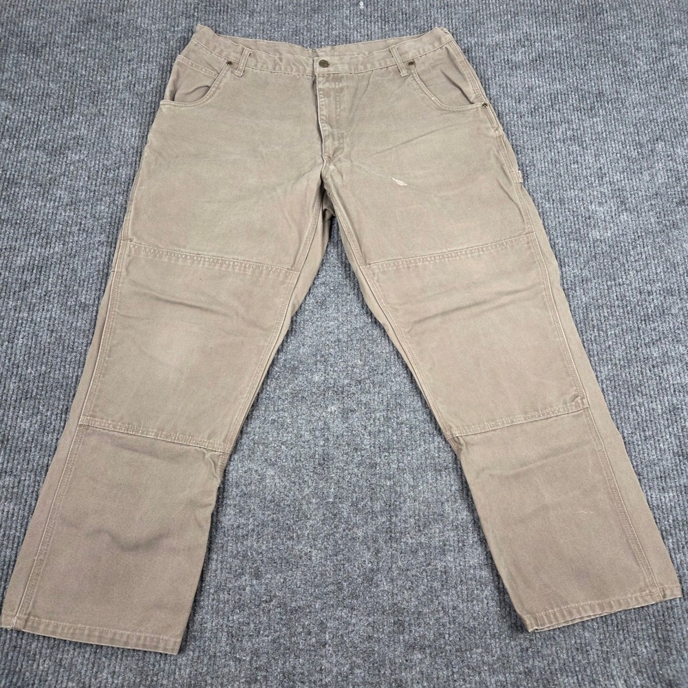 Lakin & McKey Mens Double Knee Carpenter Work Pants Tan‎ Cotton 40x30 WO13233